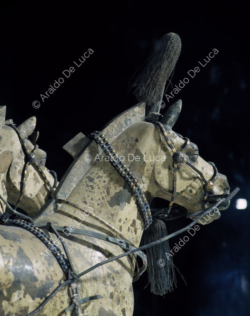 Terrakotta-Armee. Streitwagen und Pferde aus Bronze