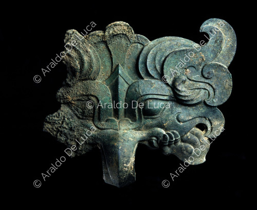 Terrakotta-Armee. Portalklappe in Form einer apotropäischen Maske