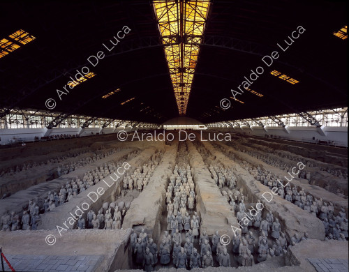 Terracotta Army.Overview of the excavation