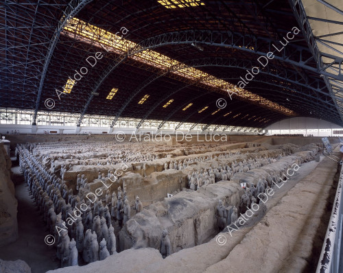 Terracotta Army.Overview of the excavation