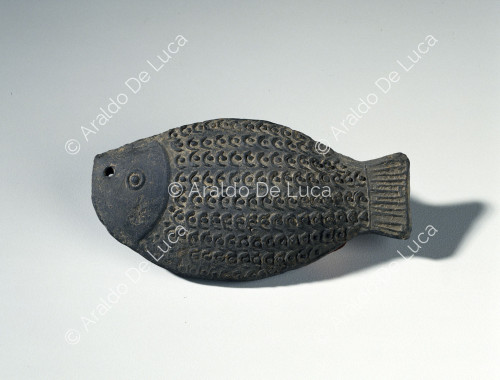 Terracotta army. Fish-shaped funeral robe pendant