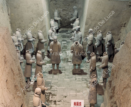 Terrakotta-Armee. Detail der Ausgrabung