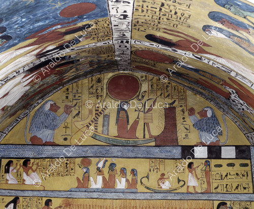 East wall of the funerary chamber: general view.