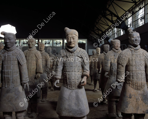 Terracotta Army. Detail of the infantry