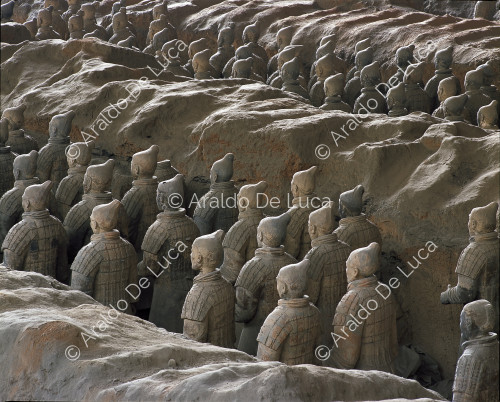 Terracotta Army. Detail of the pits