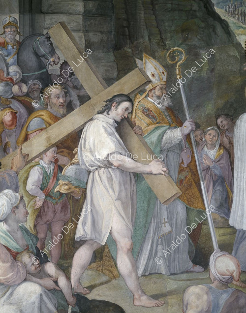 Heraclius brings the Cross in Jerusalem - Stories of the Cross, detail