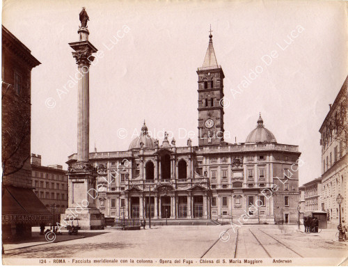 Roma Facciata meridionale con la colonna - Opera del Fuga - Chiesa di S. Maria Maggiore 