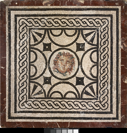 Emblem with the head of Medusa. Mosaic