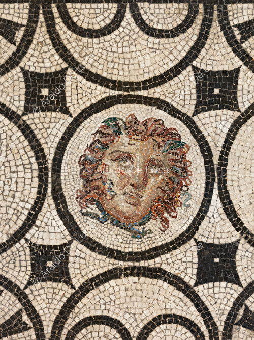 Emblem with the head of Medusa. Mosaic
