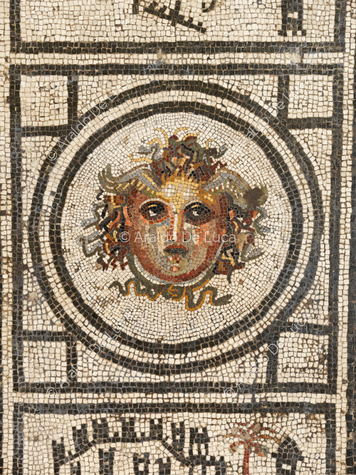 Emblema con cabeza de Medusa. Mosaico