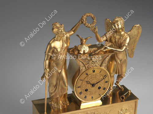Love and Friendship - Table clock, detail of the central group