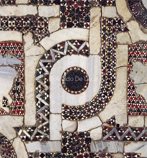 Mosaic floor tiles