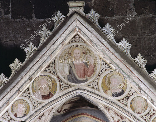Tombe de l'évêque Martono. Fresque de la pointe