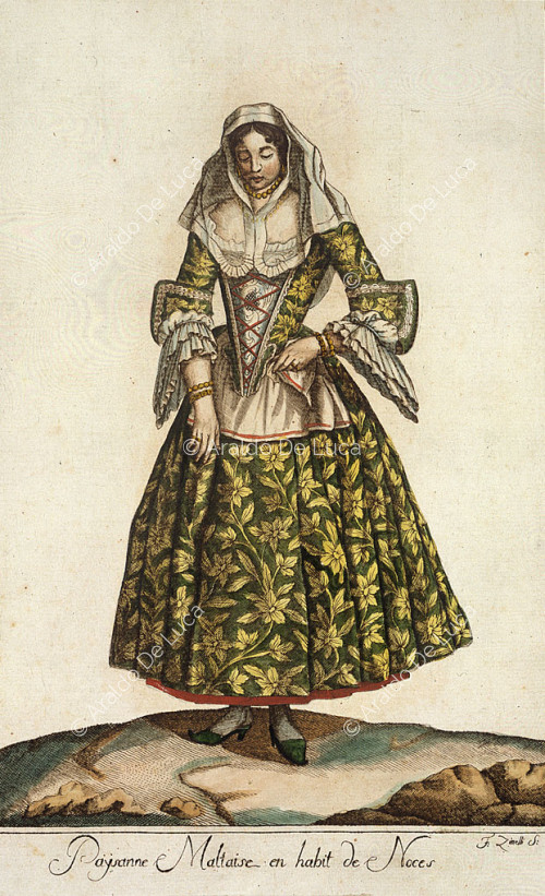 Femme maltaise en robe de mariée